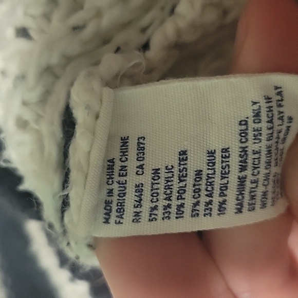 American Eagle Outfiters Women's Black And White Striped Open Knit Sweater Large - Picture 5 of 6